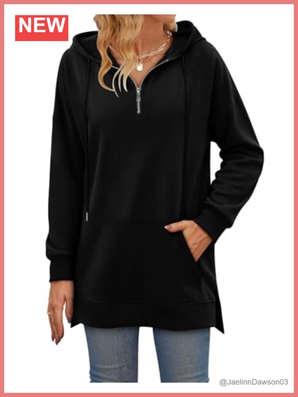 KISSMODA Womens Half Zip Oversized Hoodie Pullover Sweatshirt